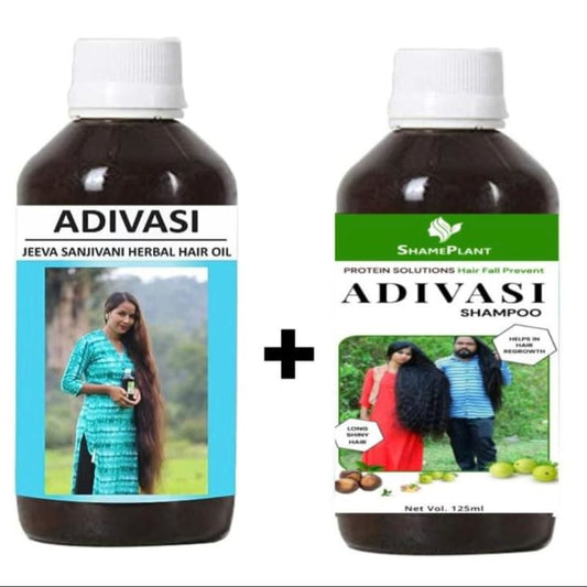 Adivasi Neelgiri Herbal Hair Oil + Adivasi Shampoo (combo Pack)